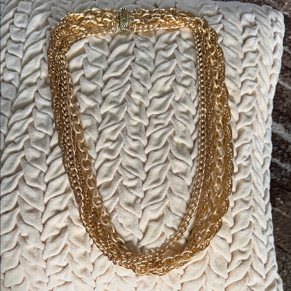 Vintage Chic Gold Multi-Strand Necklace